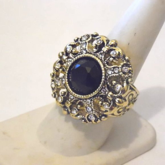 Heidi Daus Jet-Color "How Suite It Is" Crystal Ring Size 8 - Picture 5 of 5